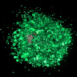 Decor pentru unghii NADP041MM cu paiete hexagonale Amelie pentru decor unghii APH19 Green Metalizat 1-4mm
